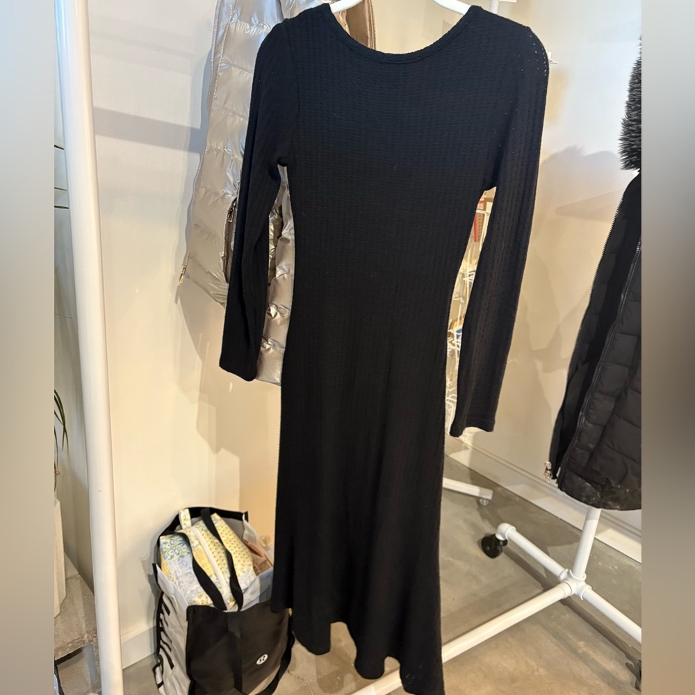 See You Monday Black Long Sleeve Dress